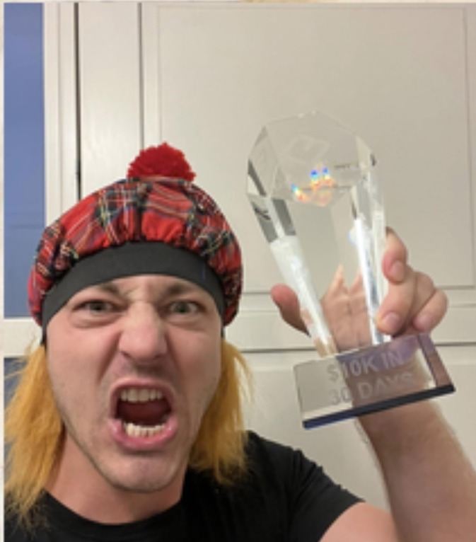Kevin in Denmark with their £10k in 30 Days Award