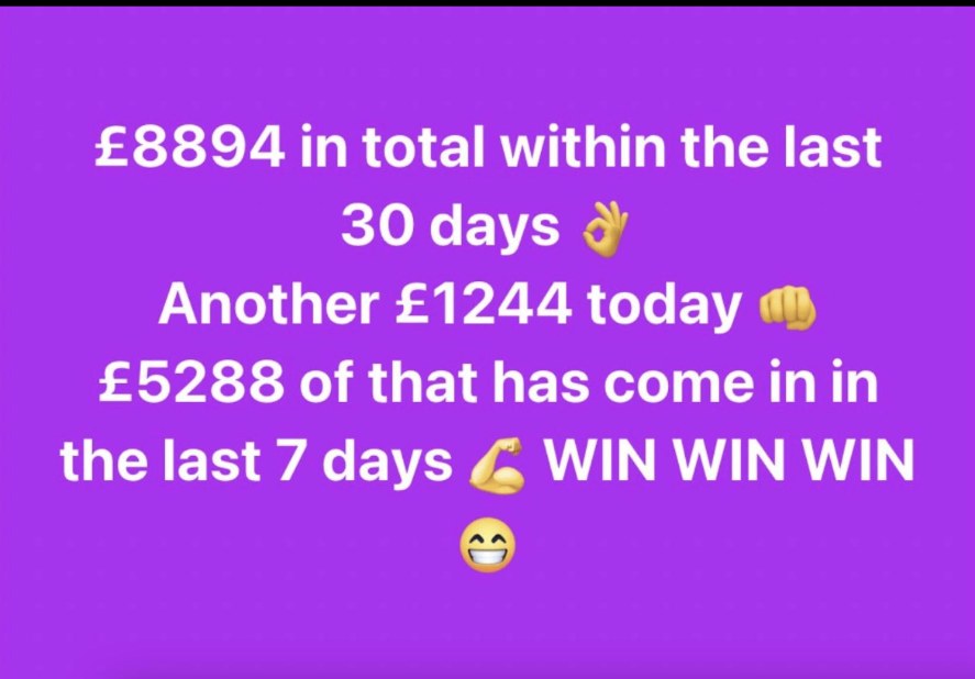 Client win: £8,894 in 30 days
